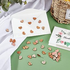 4 Stil Herz mit Liebe & Wort Holz Cabochons&nbsp;WOOD-FH0001-90