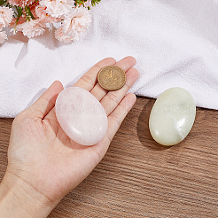 2 Stück 2 Stile natürliches Rosenquarz & Serpentin-Massagewerkzeug&nbsp;MRMJ-NB0001-20