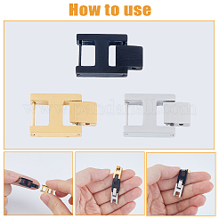 3 cierre de acero inoxidable rectangular para correa de reloj&nbsp;STAS-FH0002-27C