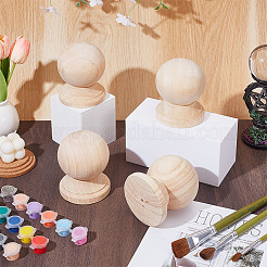 Décorations en forme de boule de bois&nbsp;WOOD-WH0124-157