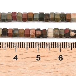 Natürliche polychrome Jaspis/Picasso-Stein/Picasso-Jaspis-Perlenstränge&nbsp;G-G345-C24-2x4mm