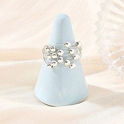 Anillos de dedo de hematita sintética no magnética con alambre de cobre redondo y baño electrolítico&nbsp;RJEW-JR01096