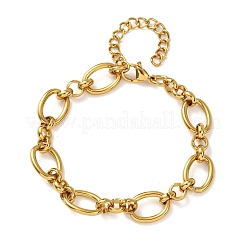 Pulseras de cadena de eslabones ovalados de acero inoxidable 304 para mujer&nbsp;BJEW-F536-04G