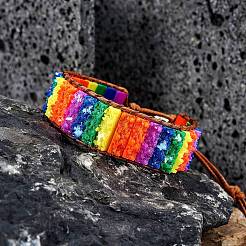 Armband mit rechteckigen Perlen aus synthetischem Regalit/kaiserlichem Jaspis/Meeressediment&nbsp;BJEW-SZ0002-32