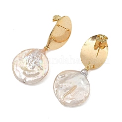 Ohrstecker mit Hängefunktion aus natürlicher Barock-Keshi-Perle&nbsp;EJEW-JE07134
