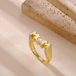 Muttertagsringe aus Edelstahl 304 mit klarem Zirkonia-Pavé&nbsp;FS-WGF3E38-02