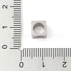 Perles européennes en acier inoxydable 201 résistantes au ternissement&nbsp;LS-STAS-M058-01K-P