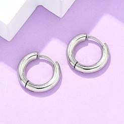 Pendientes de aro huggie de acero inoxidable 304 resistentes al deslustre&nbsp;X-EJEW-F111-16mm-P