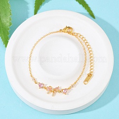 Bracelets à maillons en laiton avec zircone cubique de micro pave&nbsp;BJEW-Z122-01G