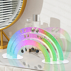 Ohrring-Organizer-Ausstellungsständer aus Acryl in Laser-Optik in Regenbogenform&nbsp;AJEW-WH20020-150