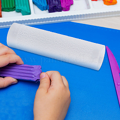 Rouleau de texture d'argile avec manche en acrylique&nbsp;DIY-WH0750-443