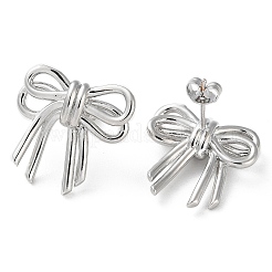 Boucles d'oreilles en laiton plaqué rack bowknot pour femmes&nbsp;EJEW-A045-02P