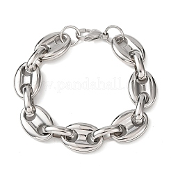 Armbänder aus Edelstahl 304 mit Kaffeebohnen-Gliederkette für Damen und Herren&nbsp;BJEW-F529-10B-P