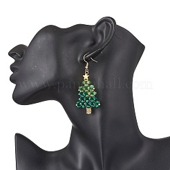 Weihnachtsbaum handgemachte Glasperlen Ohrhänger&nbsp;EJEW-MZ00489