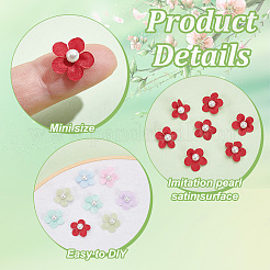 100 Stück 10 Farben Blumen-Polyester-Ornament-Zubehör&nbsp;DIY-FG0005-33