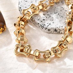 Bracciali in acciaio inossidabile 304 con maglie ossee per uomo e donna&nbsp;BJEW-F488-28G