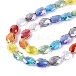 Chapelets de perles en verre transparent électrolytique&nbsp;EGLA-Q135-8x11MM-03A