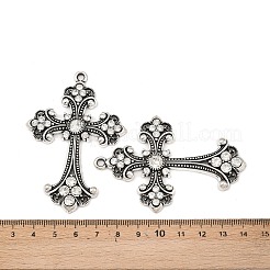 Legierung Strass großen gotischen Anhänger Kreuz&nbsp;ALRI-1475-NR