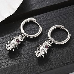 Ottone zirconi Orecchini a cerchio&nbsp;EJEW-Q015-01P