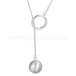 Lasso-Halsketten aus Messing mit runden Kugeln für Damen&nbsp;FS-WG40EB2-01