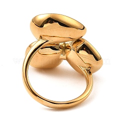 Anillos abiertos con forma de lágrima y vidrio cuadrado&nbsp;RJEW-G289-01G-05