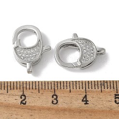 Fermoir pince de homard en laiton avec zircone cubique de micro pave&nbsp;KK-F893-06P