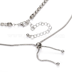 Colliers pendentifs en strass en alliage et ensembles de colliers coulissants réglables&nbsp;NJEW-Z012-02P