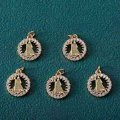 Ciondoli in ottone con micro pavé di zirconi trasparenti da 5 pezzo&nbsp;ZIRC-SZ0002-38