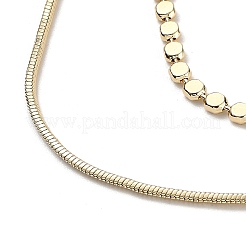 Collane a doppio strato in ottone&nbsp;NJEW-Q344-01G