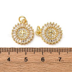 Pendentifs avec zircon cubiques à micro-pavés en laiton&nbsp;KK-A265-08G