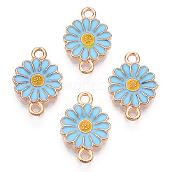 Emaille-Sonnenblumen-Verbindungsanhänger aus Zinklegierung&nbsp;ENAM-E011-01KCG