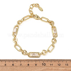 Armbänder aus Messing mit Ring- und Büroklammer-Motiv&nbsp;BJEW-D458-04G-02