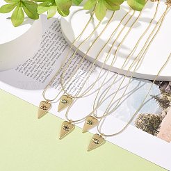5 Uds. Corazón de circonio cúbico de 5 colores con collares con colgante de mal de ojo con cadenas de serpiente redondas&nbsp;NJEW-JN04086