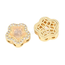 Perles de zircone cubique claires en laiton&nbsp;KK-B186-01G-02