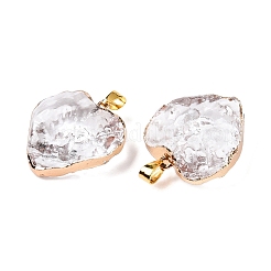 Colgantes de vidrio de latón dorado claro&nbsp;GLAA-N001-24
