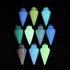Colgantes de piedra noctilucente sintética/piedra luminosa&nbsp;G-Z054-04B