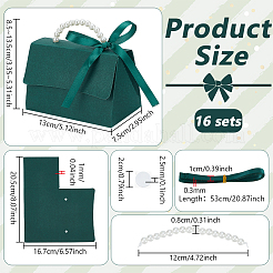 Bolsas plegables de papel para dulces de boda con asa redonda de perlas de imitación de plástico y cinta.&nbsp;CON-WH0115-20B-01