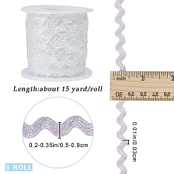2 rouleau de ruban de bordure à franges ondulées en polyester pailleté&nbsp;OCOR-GF0003-50C