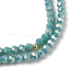 Bracciali tallone tratto vetro sfaccettato&nbsp;BJEW-JB05488-04