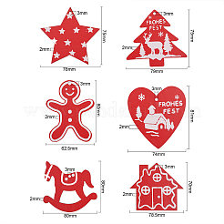 Weihnachtsthema holz anhänger dekorationen&nbsp;HJEW-CJC0003-02