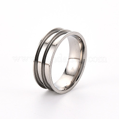 Nucleo dell'anello in acciaio inossidabile 201 resistente all'ossidazione per la creazione di gioielli con intarsi&nbsp;RJEW-ZX002-05-11
