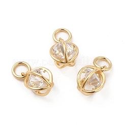 Ciondoli in ottone con zirconi chiari con placcatura a cremagliera&nbsp;KK-E081-09G