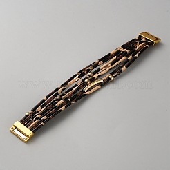Mehrreihige Armbänder aus PU-Leder für Damen&nbsp;BJEW-WH0030-01A
