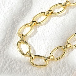 Messing-Armbänder mit ovalen Gliederketten für Frauen und Männer&nbsp;BJEW-K273-11G