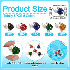 5pcs 5 Farben handgemachte Bunte Malerei-Perlen&nbsp;LAMP-TA0002-21