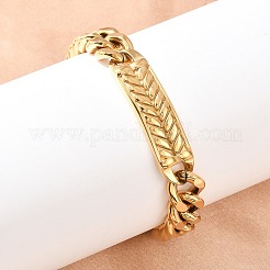 Pulseras de cadena de eslabones cubanos de acero inoxidable&nbsp;BJEW-D379-06G