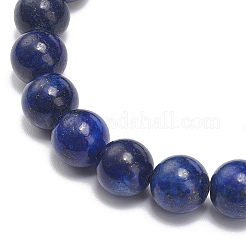 Braccialetto elasticizzato con perline rotonde in pietre preziose naturali con ciondoli a proiettile per donna&nbsp;BJEW-JB09018