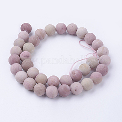 Bereift natürliche rhodonite runde Perle Stränge&nbsp;G-G735-09F-10mm