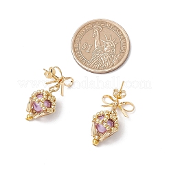 Pendientes colgantes de diamantes de latón&nbsp;EJEW-MZ00465-03