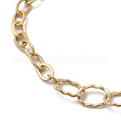 Ionenplattierung (IP) 304 Edelstahl ovales Gliederkettenarmband für Frauen&nbsp;BJEW-G667-07G